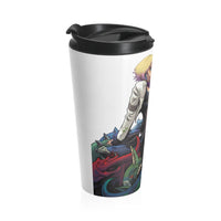 By The Horns (Issue One Design) - White Stainless Steel Travel Mug