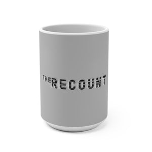 The Recount (Black Logo Design) - Grey Mug 15oz