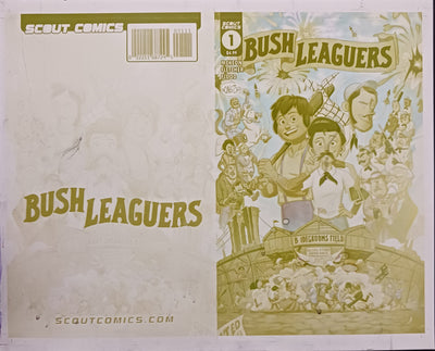 Bush Leaguers #1 - Cover Plate - Yellow - Printer Plate - PRESSWORKS - Comic Art - Joe Flood