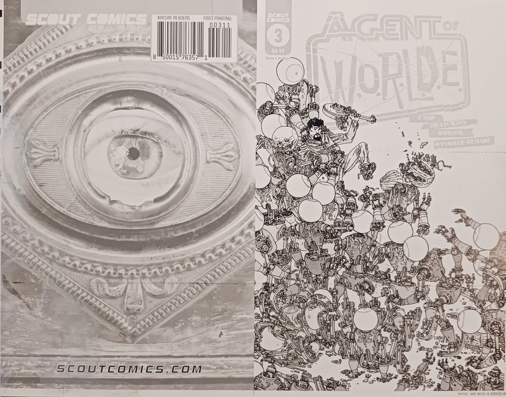 Agent of W.O.R.L.D.E #3 - Cover - Black - Comic Printer Plate - PRESSWORKS - Filya Bratukhin