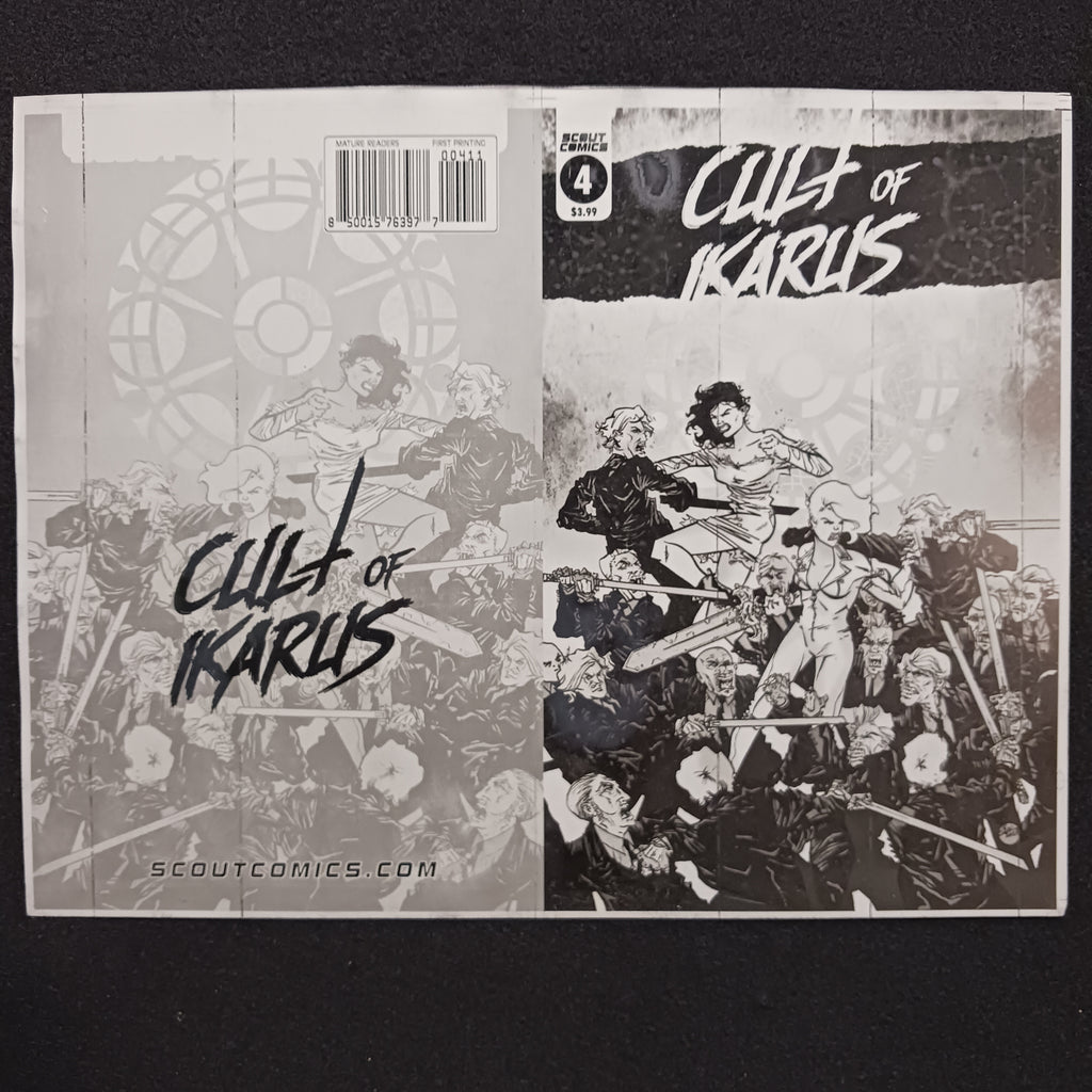 Cult of Ikarus #4 -  Cover - Black - Comic Printer Plate - PRESSWORKS - Karl Slominiski