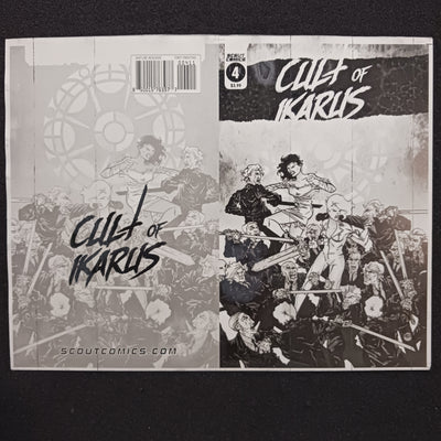 Cult of Ikarus #4 - Framed Cover - Black - Printer Plate - PRESSWORKS - Comic Art