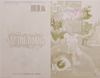 By The Horns: Dark Earth #1 - Framed Cover - Yellow - Printer Plate - PRESSWORKS - Comic Art