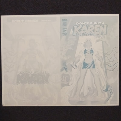 Don't F With Karen SDDC Ashcan Preview - Framed Cover - Yellow - Printer Plate - PRESSWORKS - Comic Art