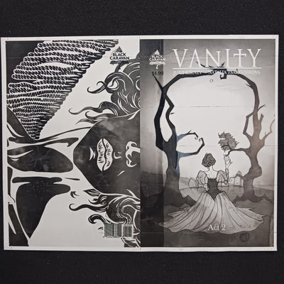 Vanity #2 - 1:10 Retailer Incentive - Cover - Black - Comic Printer Plate - PRESSWORKS - Abigail Larson
