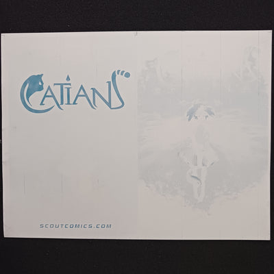 Catians Ashcan Preview - Framed Cover - Cyan - Printer Plate - PRESSWORKS - Comic Art
