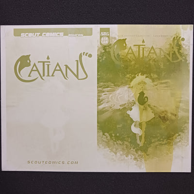 Catians Ashcan Preview -  Cover - Yellow - Comic Printer Plate - PRESSWORKS - Luyi Bennett