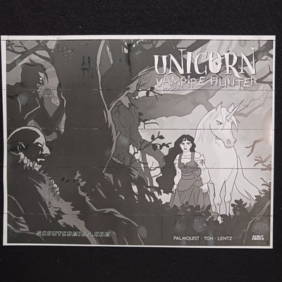 Unicorn Vampire Hunter #1 - Cover - Black - Comic Printer Plate - PRESSWORKS