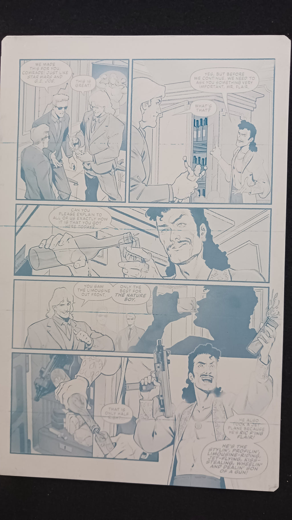 Code Name Ric Flair #1 - NYCC - Page 22 - PRESSWORKS - Comic Art - Printer Plate - Cyan