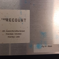 The Recount #1 - Comics On Coffee Variant - Page 14 - PRESSWORKS - Comic Art - Printer Plate - Black