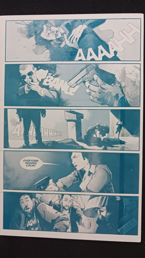 The Recount #1 - Comics On Coffee Variant - Page 3 - Cyan - Comic Printer Plate - PRESSWORKS