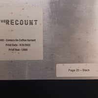 The Recount #1 - Comics On Coffee Variant - Page 20 - PRESSWORKS - Comic Art - Printer Plate - Black