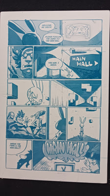 Mr. Easta #1 - 2nd Print - Page 16  - Cyan - Comic Printer Plate - PRESSWORKS