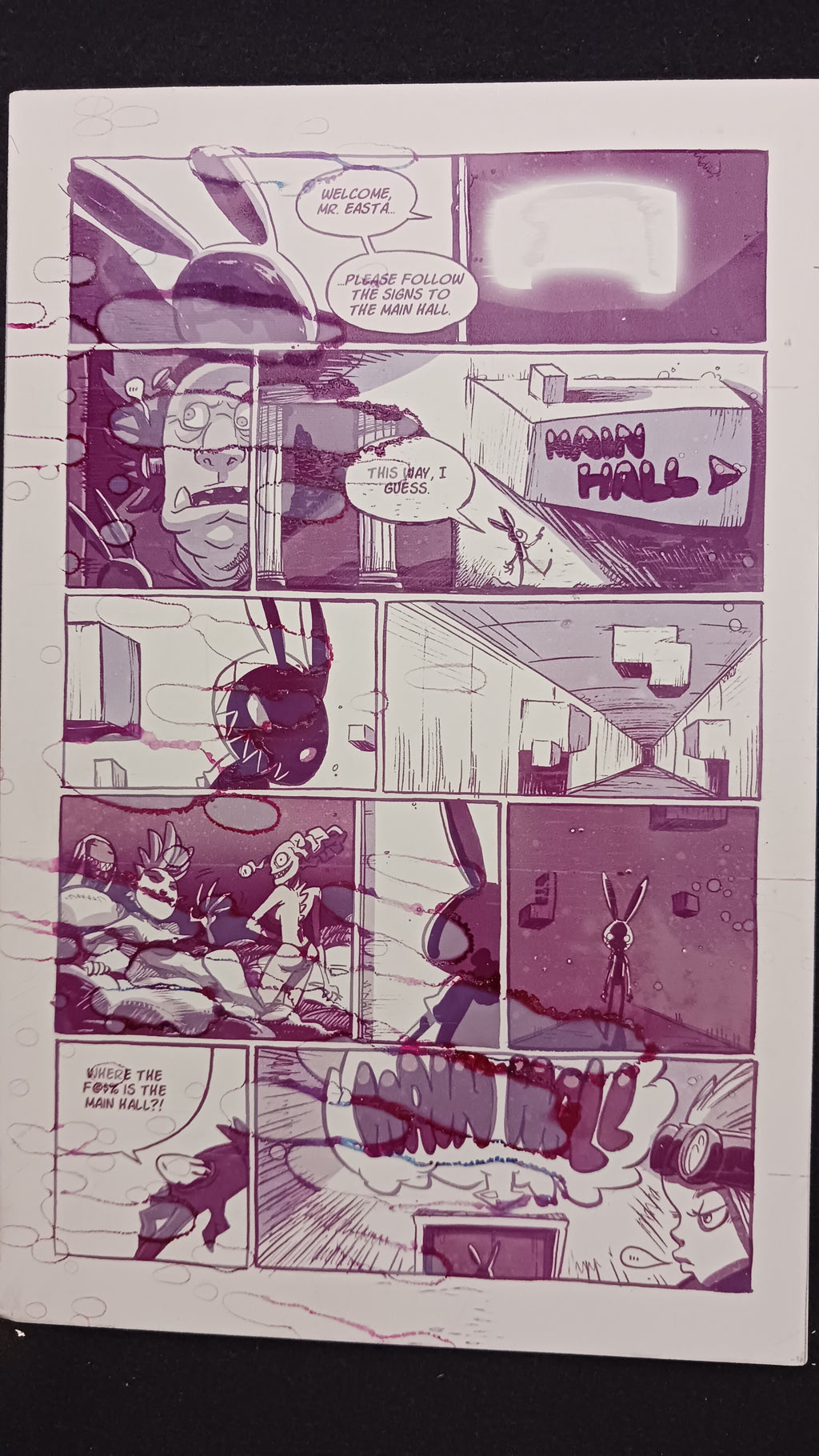 Mr. Easta #1 - 2nd Print - Page 13  - Magenta - Comic Printer Plate - PRESSWORKS