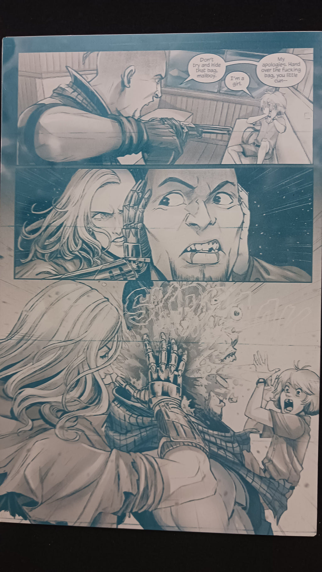 Darkland #1 - Page 28 - PRESSWORKS - Comic Art - Printer Plate - Cyan