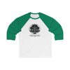 White Ash - Tree Logo Design -  Unisex 3\4 Sleeve Baseball Tee