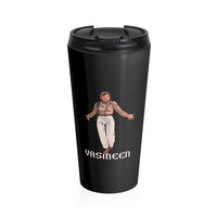 Yasmeen (Open Arms Design) - Black Stainless Steel Travel Mug