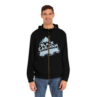 Black Caravan - White Logo Design - Men's Full-Zip Hoodie (AOP)