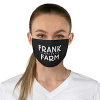 Frank At Home On The Farm (Logo Design) - Black Fabric Face Mask