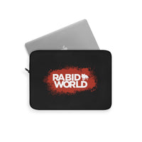 Rabid World (Red Splatter Logo Design) - Black Laptop Sleeve