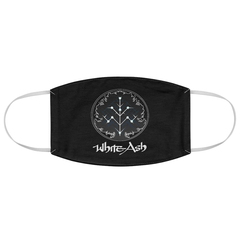 White Ash (Logo Design) - Black Fabric Face Mask