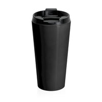 Code 45 (White Logo Design) - Black Stainless Steel Travel Mug