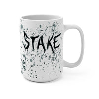 Stake (Splatter Design) - White Coffee Mug 15oz