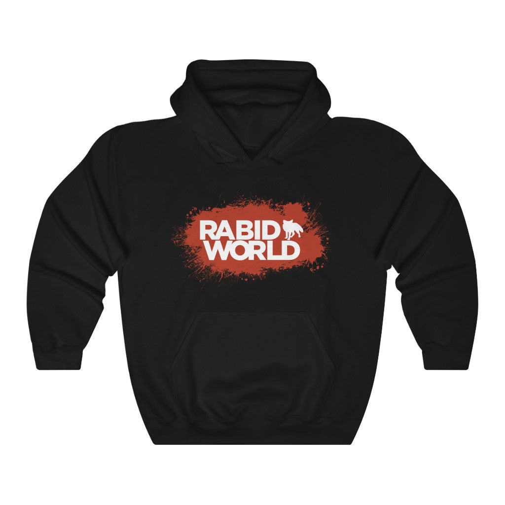 Rabid World (Red Splatter Design) - Heavy Blend™ Hooded Sweatshirt