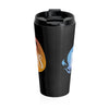 By The Horns (Logo Design) - Black Stainless Steel Travel Mug