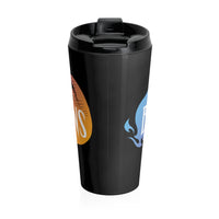 By The Horns (Logo Design) - Black Stainless Steel Travel Mug
