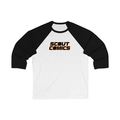 Scout Comics - Black Logo - Unisex 3\4 Sleeve Baseball Tee