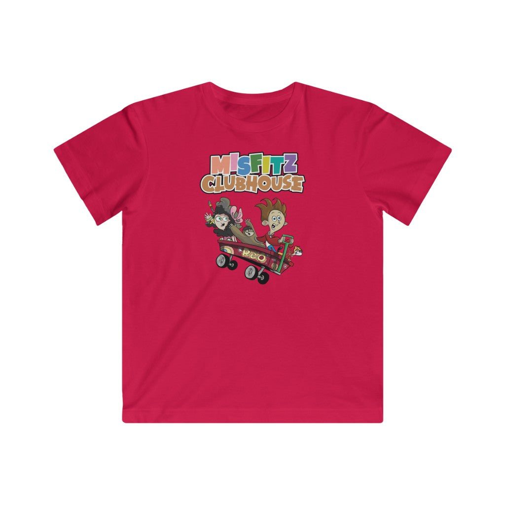 Misfitz Clubhouse - Logo/ Skate Board Design - Kids Fine Jersey Tee