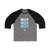 Action Tank - Meep Design - Unisex 3\4 Sleeve Baseball Tee