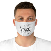 Stake (Splatter Design) - White Fabric Face Mask