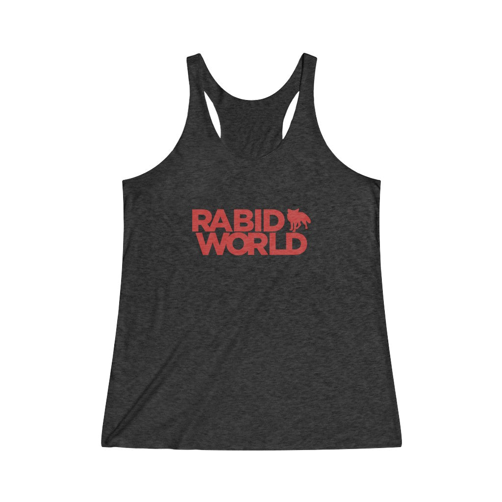 Rabid World (Red Logo Design) - Women's Tri-Blend Racerback Tank