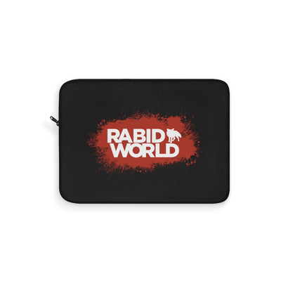 Rabid World (Red Splatter Logo Design) - Black Laptop Sleeve