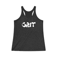 GRIT (White Logo Design) - Women's Tri-Blend Racerback Tank