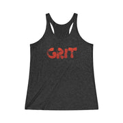 GRIT (Red Logo Design) - Women's Tri-Blend Racerback Tank