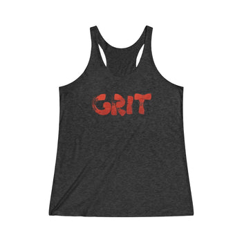GRIT (Red Logo Design) - Women's Tri-Blend Racerback Tank