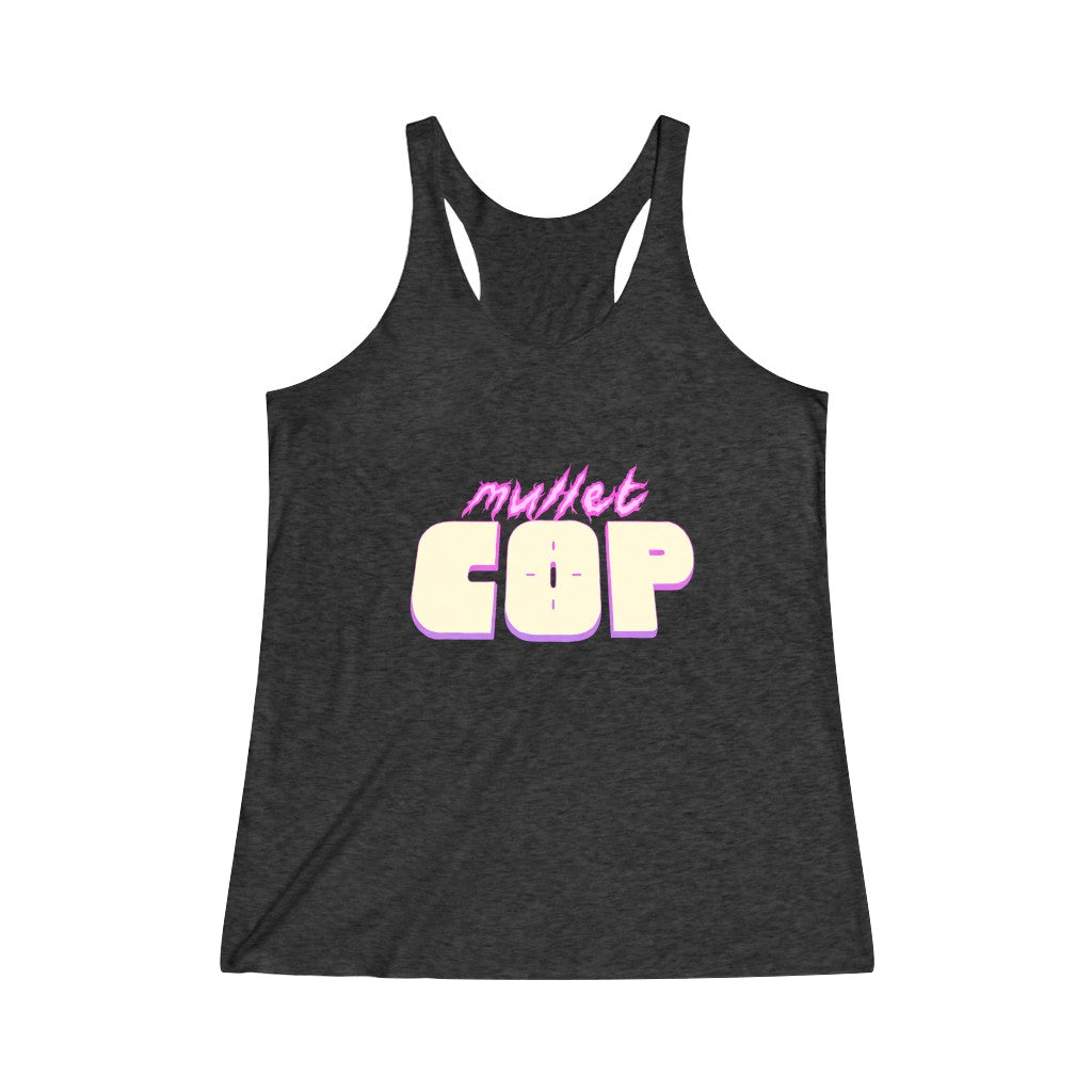 Mullet Cop (Logo Design) - Women's Tri-Blend Racerback Tank