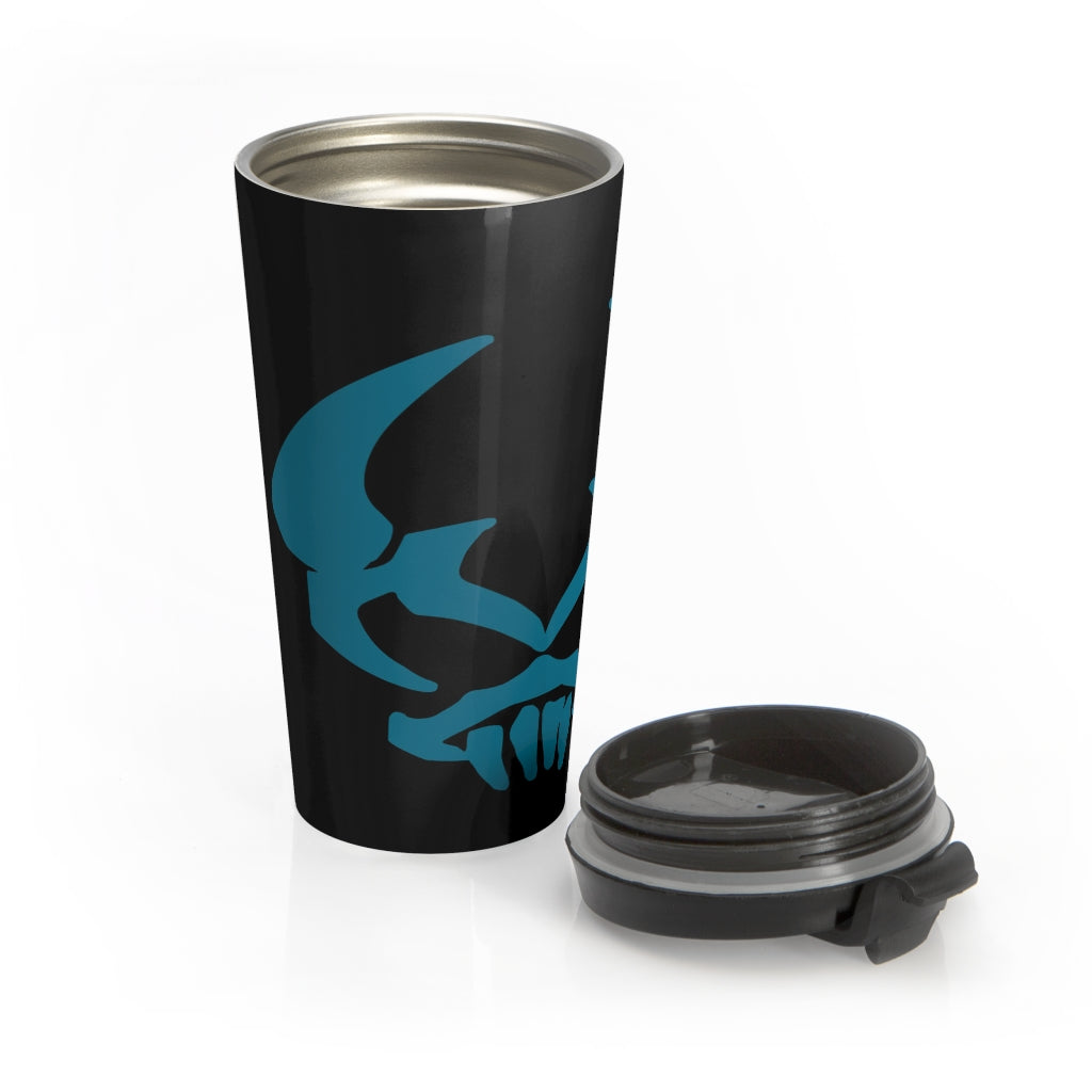 By The Horns (Horn Hunter Symbol) - Black Stainless Steel Travel Mug