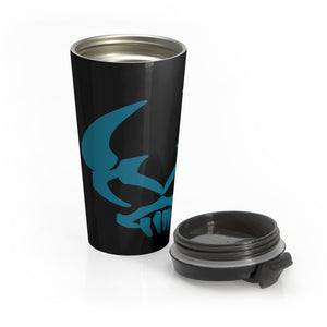 By The Horns (Horn Hunter Symbol) - Black Stainless Steel Travel Mug