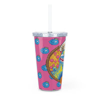 Kingjira - Pizza Monster - Plastic Tumbler with Straw