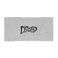 Distorted (Logo Design) - Grey Beach Towel