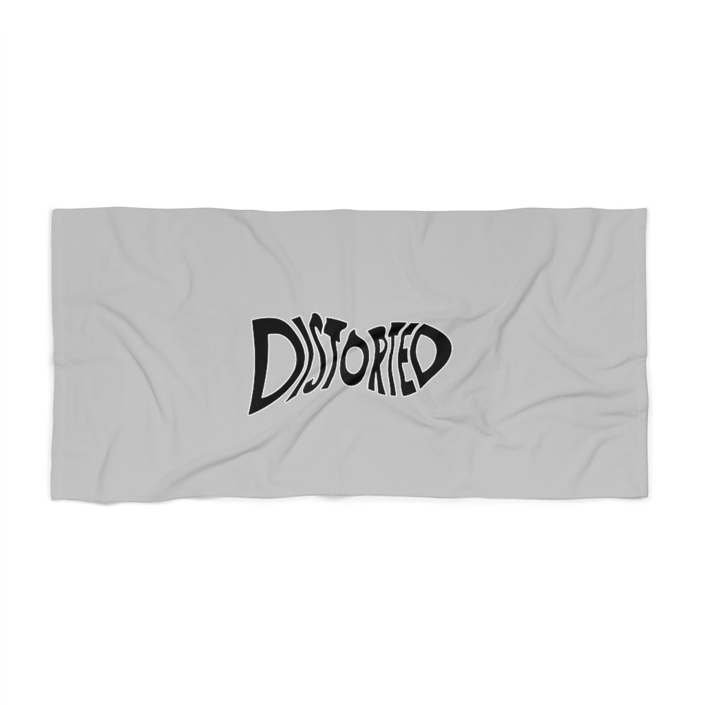 Distorted (Logo Design) - Grey Beach Towel