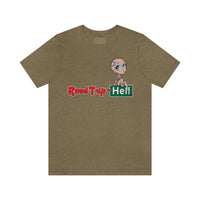 Road Trip To Hell - Angel Logo Design - Unisex Jersey Short Sleeve Tee