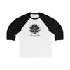 White Ash - Tree Logo Design -  Unisex 3\4 Sleeve Baseball Tee