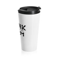 Frank At Home On The Farm (Logo Design) - White Stainless Steel Travel Mug