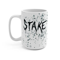 Stake (Splatter Design) - White Coffee Mug 15oz