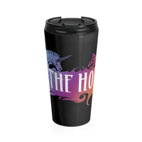 By The Horns (Logo Design) - Black Stainless Steel Travel Mug